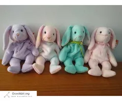 4 Easter Bunnies, TY Beanie Babies, individually priced, all