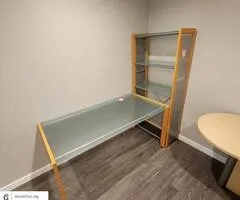 Glass Desk and shelf set for sale