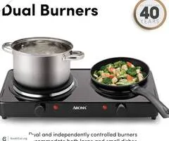 Dual burner hotplate electric range